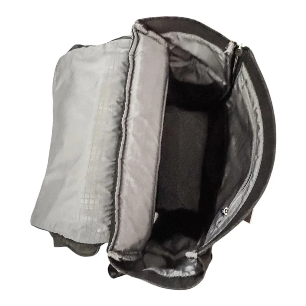 JuJuBe Structured Backpack Black Travel Diaper Bag Silver Hardware